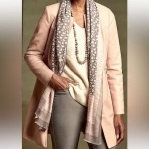 Elegant Chico's Blush Pink Women's Faux Leather Jacket Size 2 W14-16 NWOT